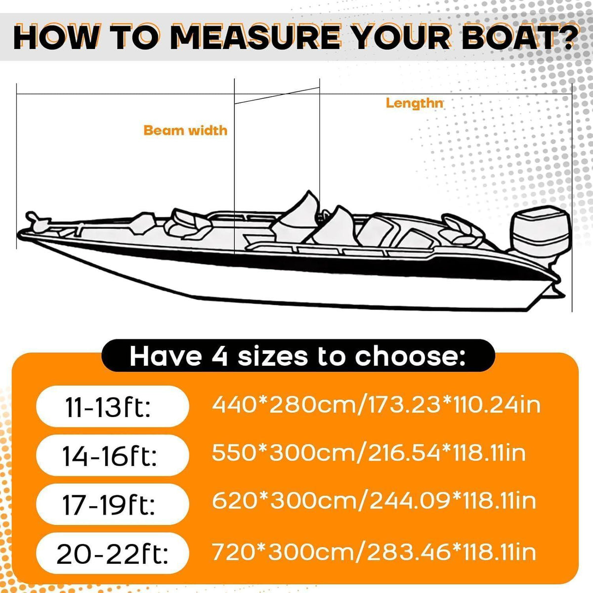 Bootsplane Wasserdicht 20-22ft – Abdeckplane für V-Rumpf Boote