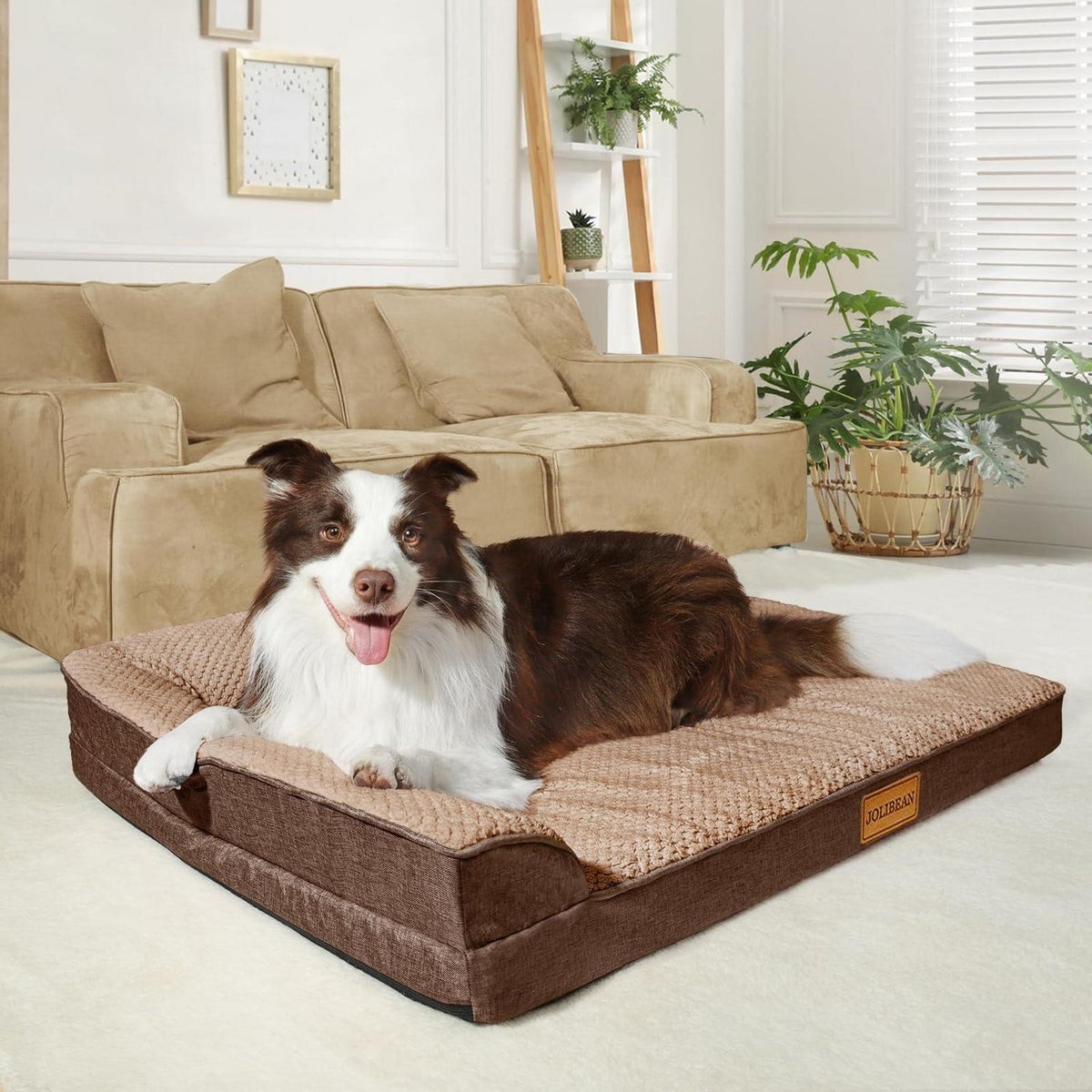 Orthopädisches Hundebett Groß, Braun – L 122x76cm
