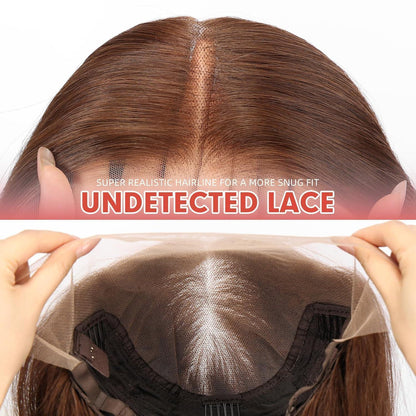 Dunkelbraune 22" Lace Front Perücke Gerade, Glueless & Vielseitig