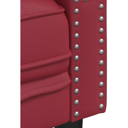 Chesterfield Sessel Kunstleder Wein – 1-Sitzer Polstersofa