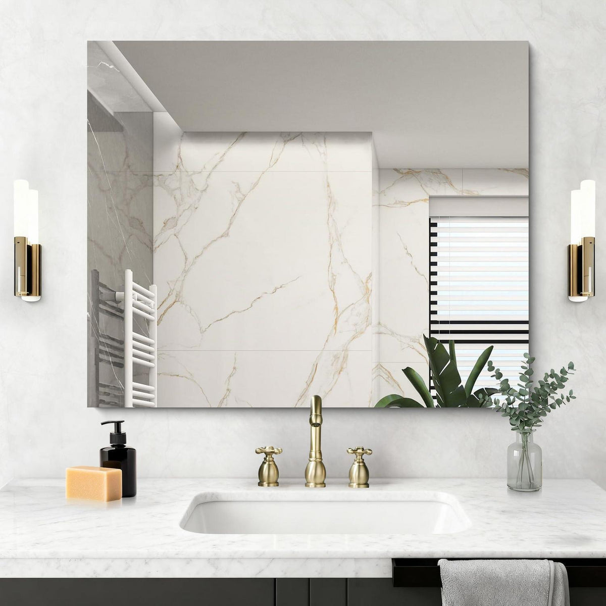 Rahmenloser Wandspiegel Rechteckig 90x75 cm – Modern & Klar