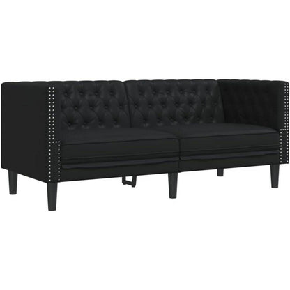 Chesterfield Polstersofa Schwarz – Sessel, 2-Sitzer & 3-Sitzer