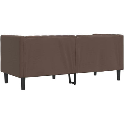 Chesterfield 2-Sitzer Sofa Braun Kunstleder Polstersofa