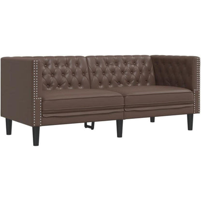 Chesterfield Polstersofa Braun – Sessel, 2-Sitzer & 3-Sitzer