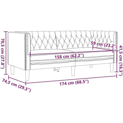 Chesterfield Polstersofa Braun – Sessel, 2-Sitzer & 3-Sitzer