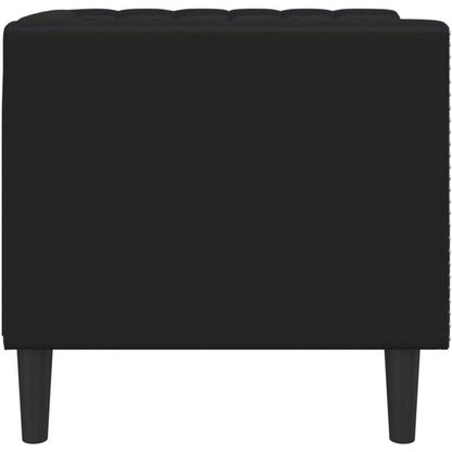 Chesterfield Sessel Schwarz Kunstleder 1-Sitzer