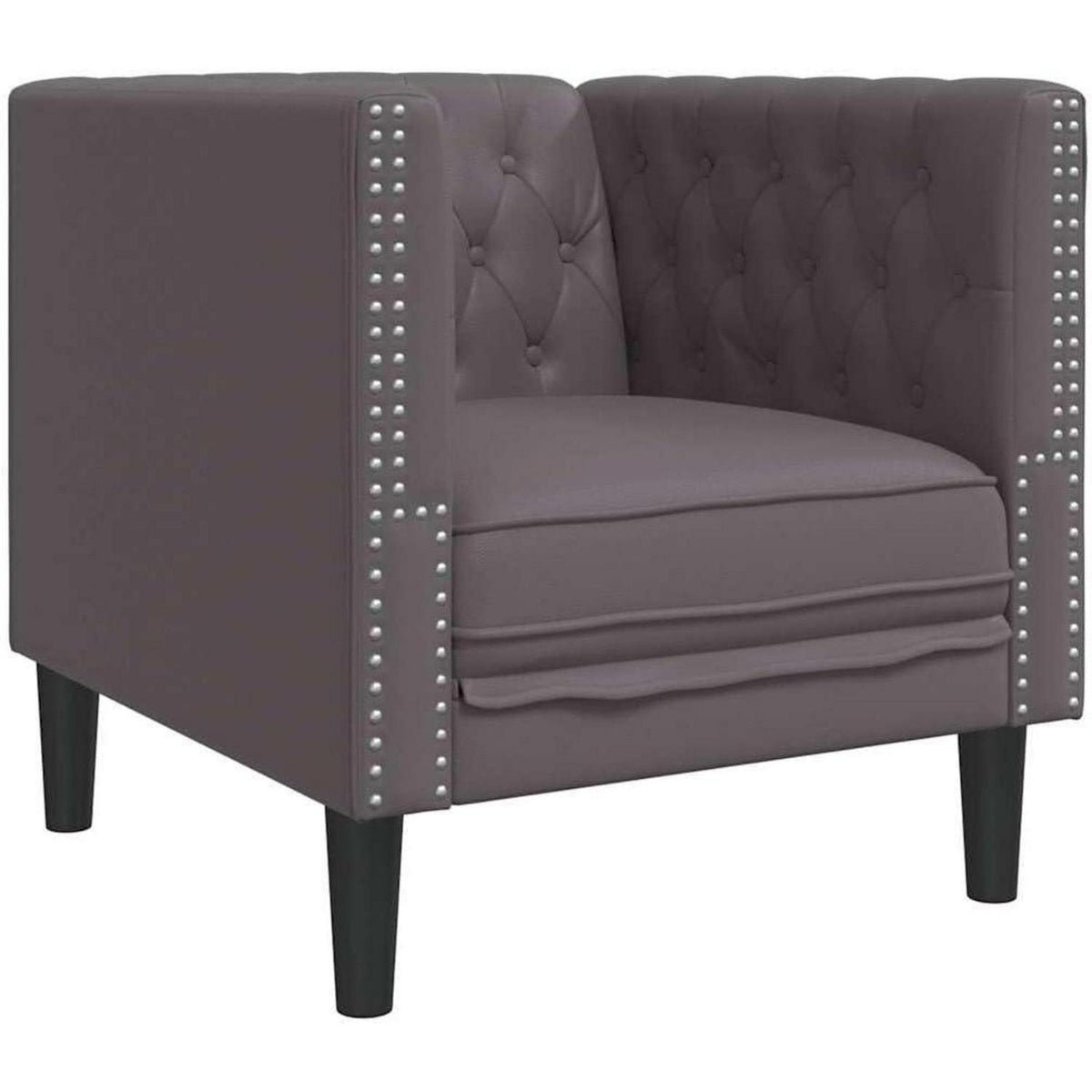 Chesterfield Polstersofa Grau – Sessel, 2-Sitzer & 3-Sitzer