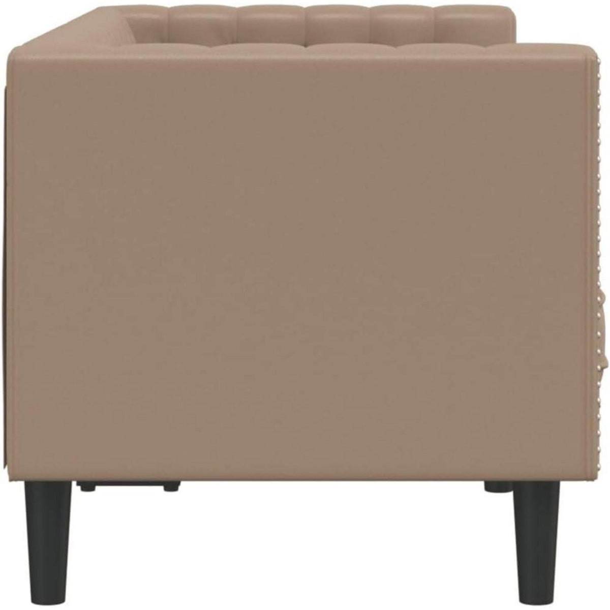 Chesterfield 2-Sitzer Sofa Kunstleder Cappuccino