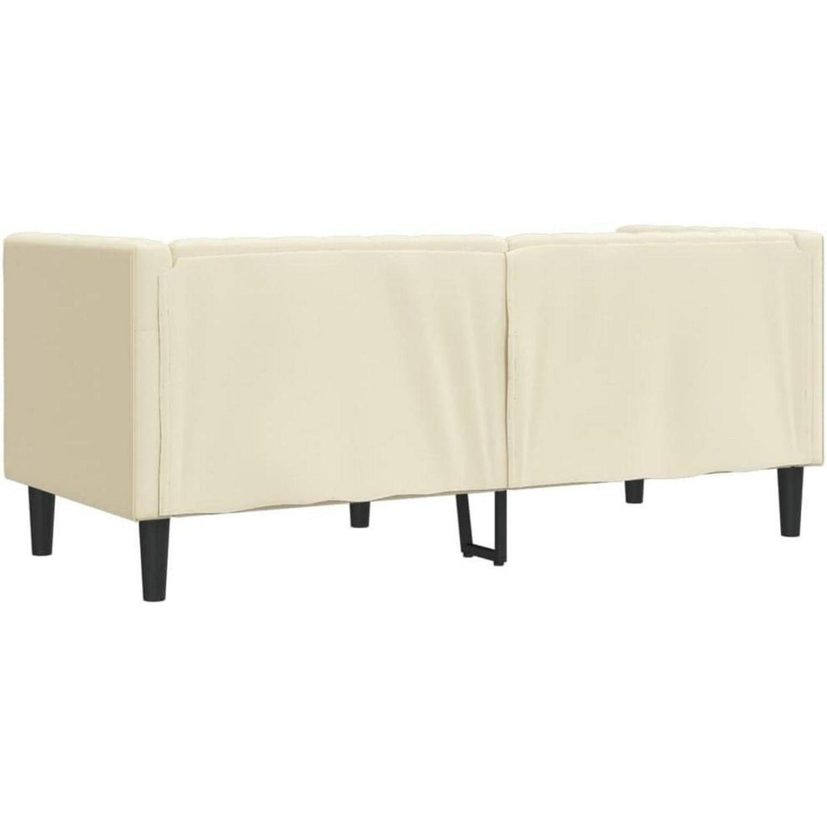 Chesterfield Sofa 2-Sitzer Creme Kunstleder Polstersofa