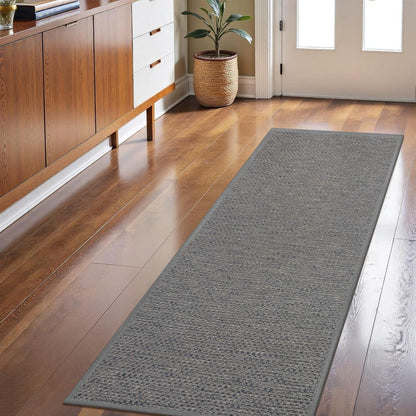 Fußmatte Innen 60x150 cm – Rutschfest & Waschbar, Hellgrau