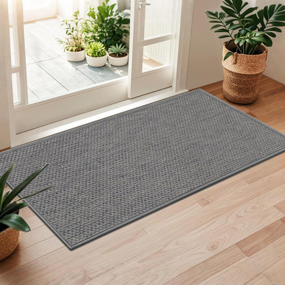 Fußmatte Innen 60x150 cm – Rutschfest & Waschbar, Hellgrau