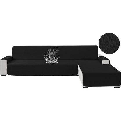 Wasserdichter Sofabezug L-Form 2 Sitzer Schwarz