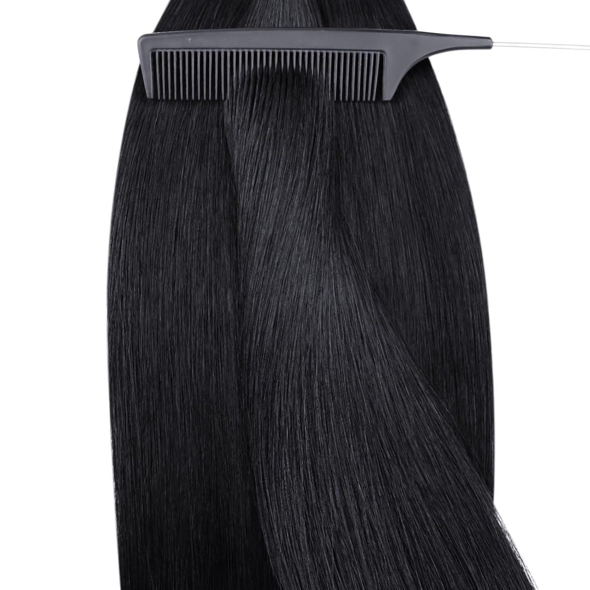 Echthaar Nano Ring Extensions Schwarz 60cm - 50g