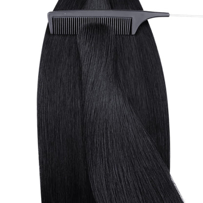Echthaar Nano Ring Extensions Schwarz 60cm - 50g