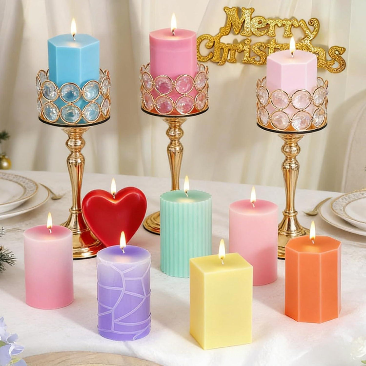 Silikon Kerzenformen Weihnachten Set – 8 Form, Dochte & Zubehör