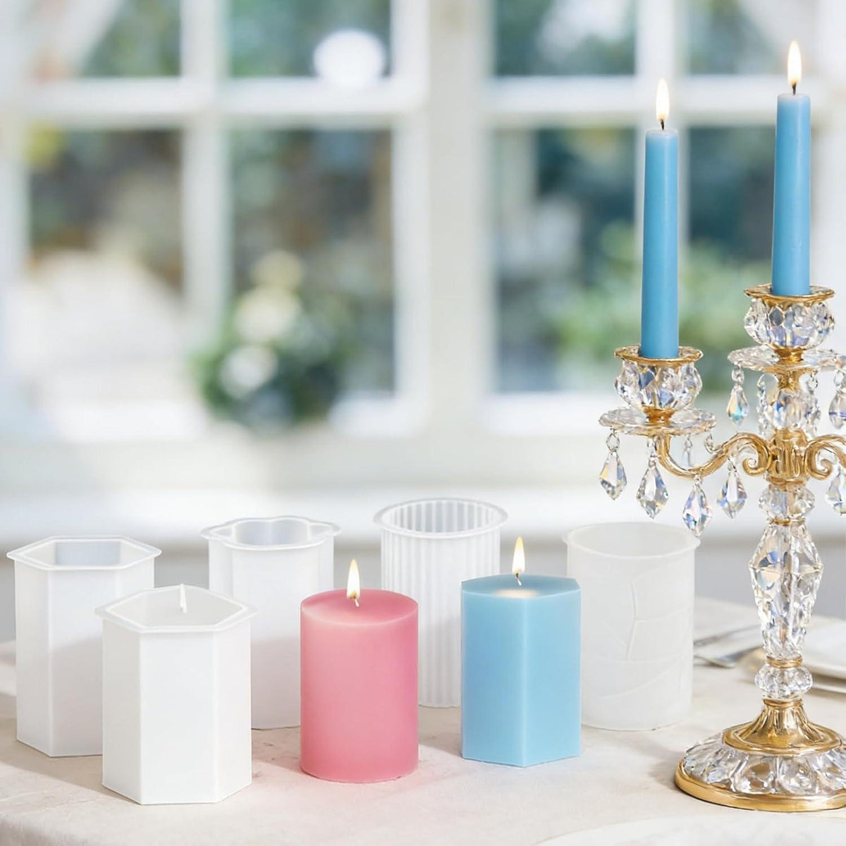 Silikon Kerzenformen Weihnachten Set – 8 Form, Dochte & Zubehör