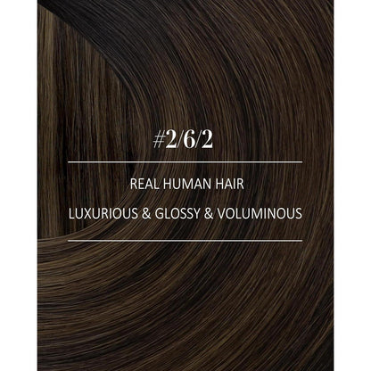 Echthaar Clip-in Extensions Ombre Braun 40cm