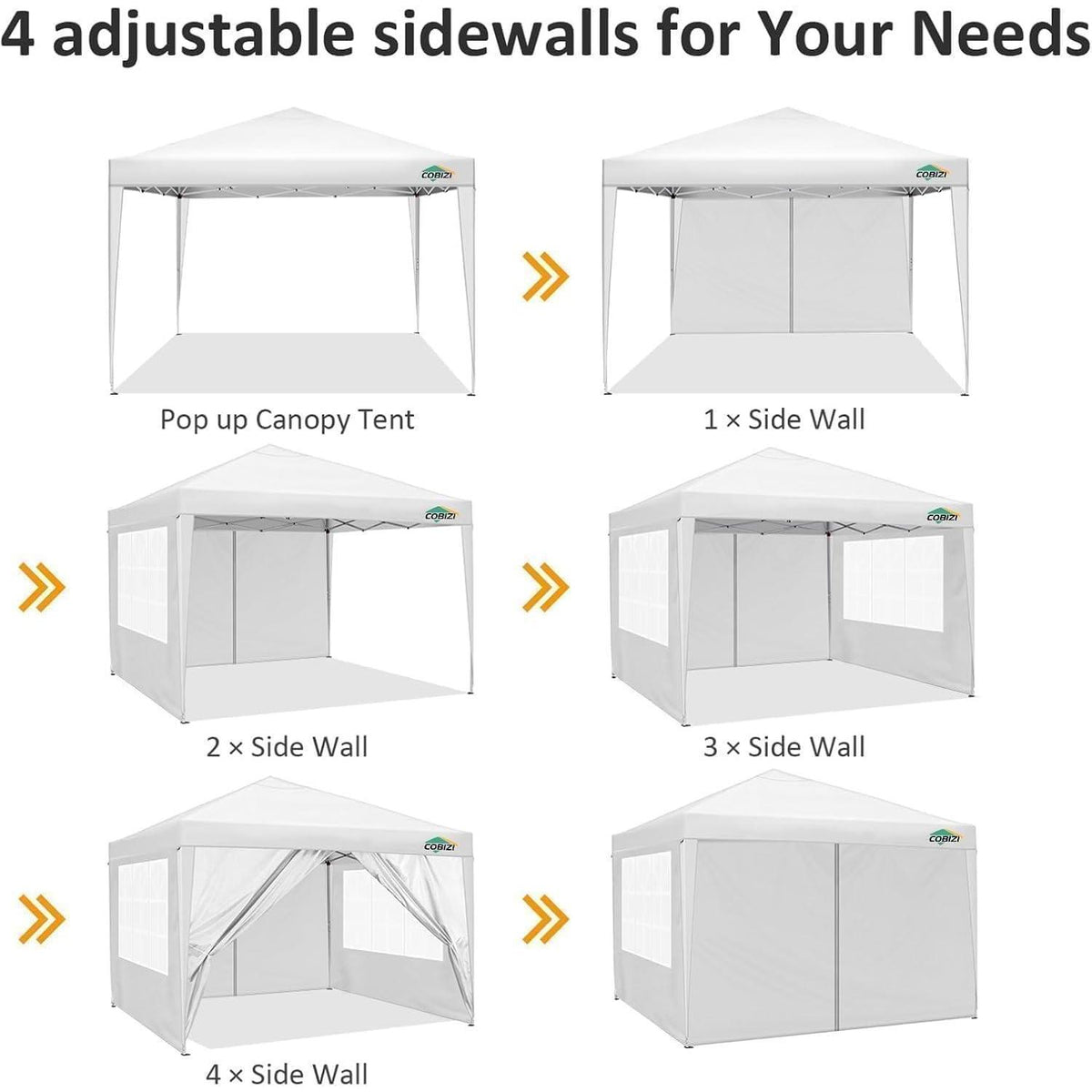 Faltpavillon 3x3m mit Seitenwänden – Wasserdicht & UV-Schutz