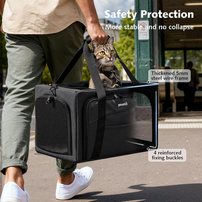 Faltbare Katzentransportbox mit Erweiterung & Ausbruchschutz