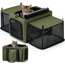 Faltbare Katzen Transportbox mit Erweiterung & Ausbruchschutz