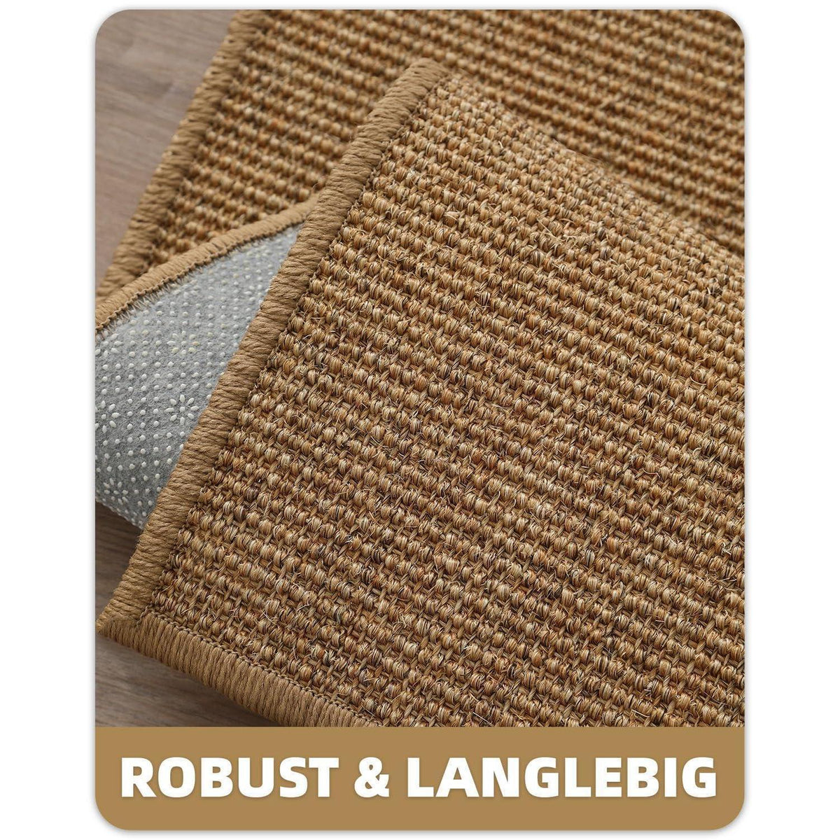 Handgewebte Jute Fußmatte 60x90cm - Rutschfest & Langlebig