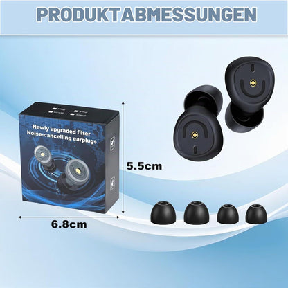 Schlaf Ohrstöpsel Silikon - 50dB Geräuschreduzierung Schwarz
