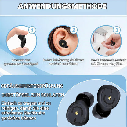 Schlaf Ohrstöpsel Silikon - 50dB Geräuschreduzierung Schwarz