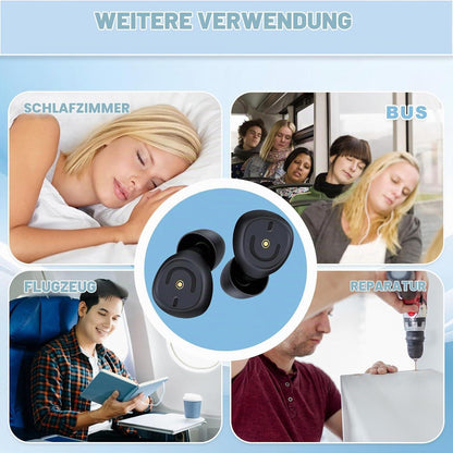 Schlaf Ohrstöpsel Silikon - 50dB Geräuschreduzierung Schwarz