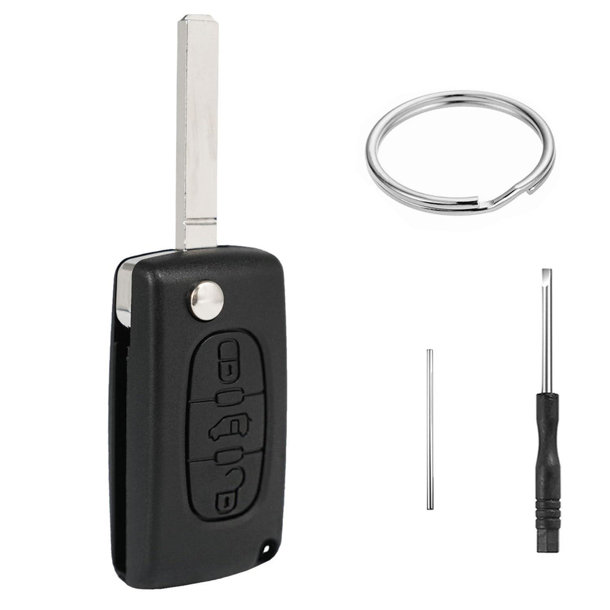 3-Tasten Autoschlüssel Gehäuse CE0523 VA2 für Peugeot/Citroen/Fiat/Toyota