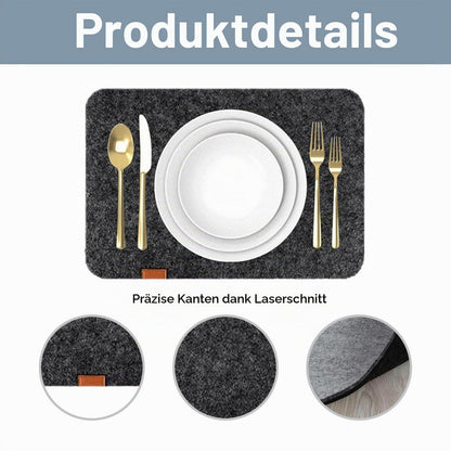 Filz Tischsets 24er Set – Anthrazit Platzdeckchen & Untersetzer