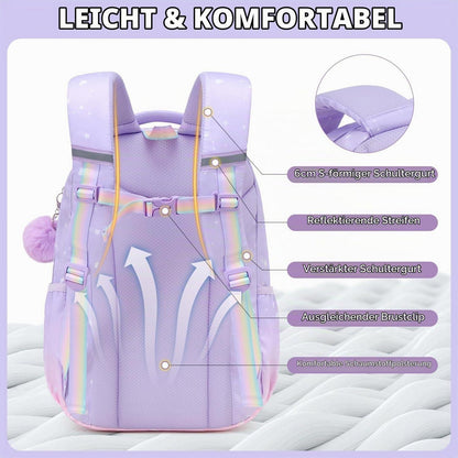 Schulrucksack Mädchen 1.-6. Klasse Rosa-Violett – Leicht & Ergonomisch