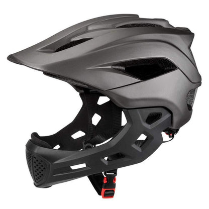 2-in-1 Fahrradhelm Kinder mit Kinnschutz, Grau