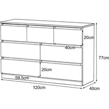 Weiße Kommode mit 6/7/8 Schubladen – Schlafzimmer Sideboard