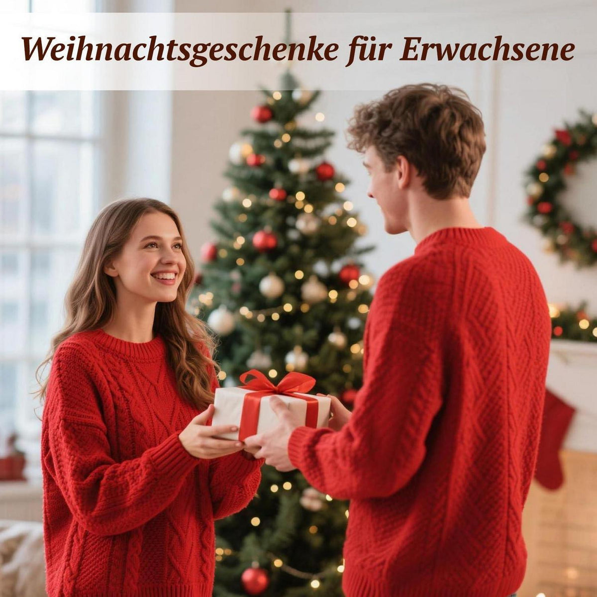 Strickmütze Unisex Rot Polyester