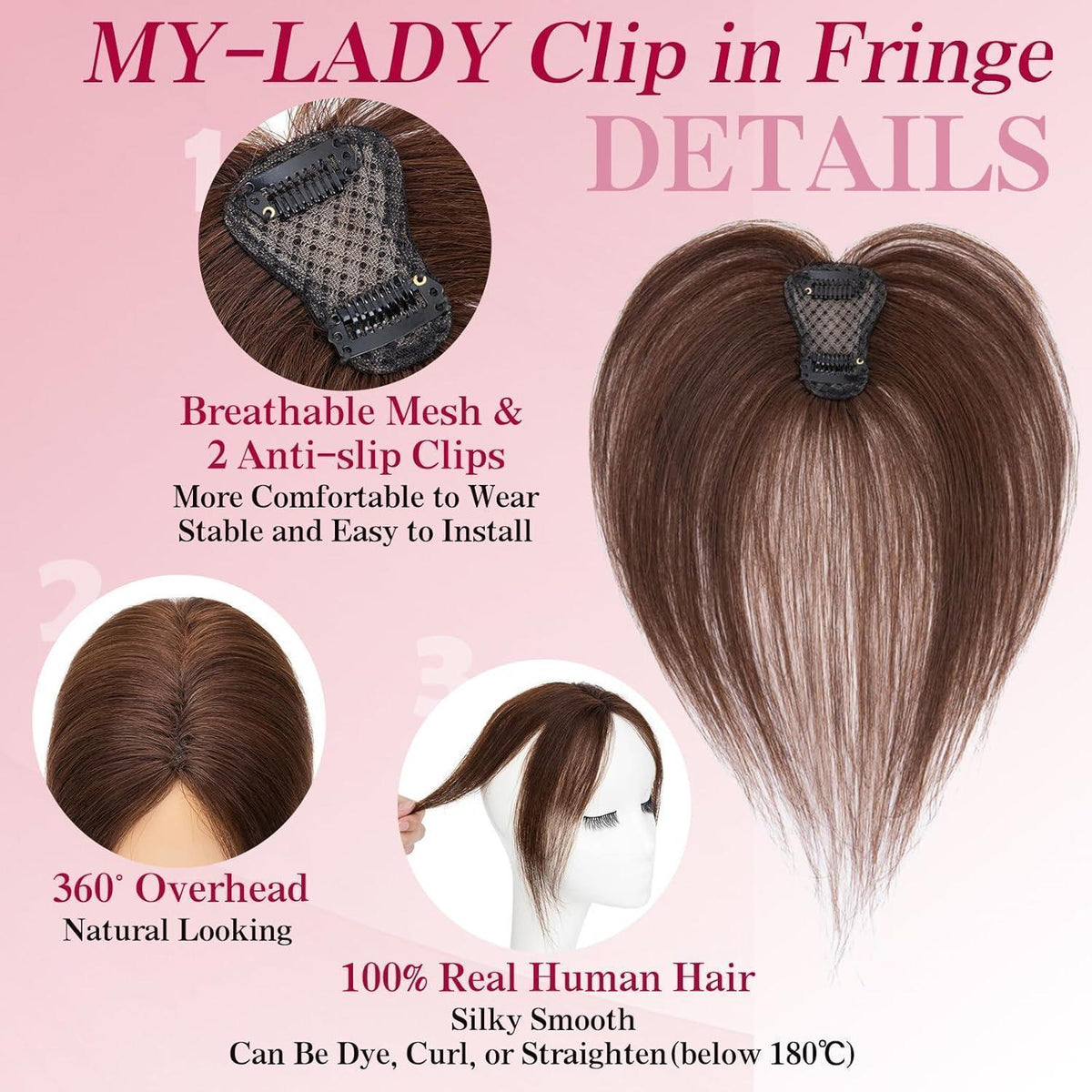 Clip-in Pony Echthaar – Dunkelbraun (10g)