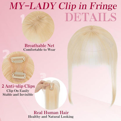 Clip-in Pony Echthaar Wispy Bangs #613 Blond