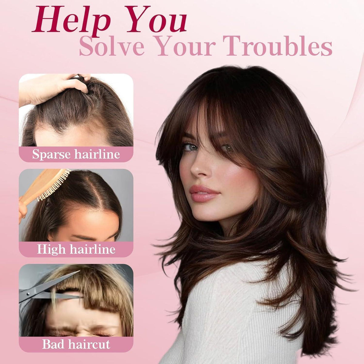 Clip-in Pony Echthaar Wispy Bangs #613 Blond