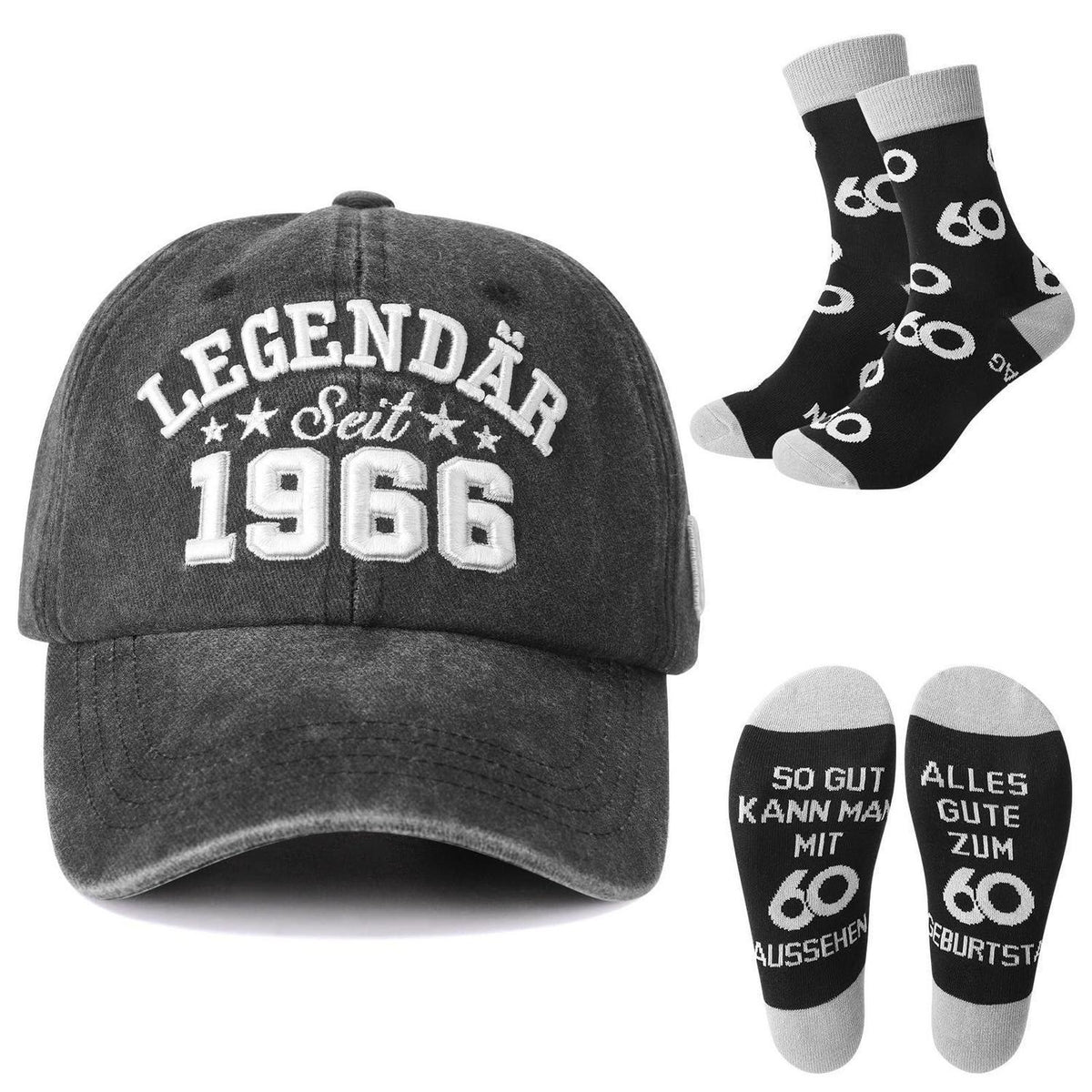 60. Geburtstag Geschenk für Mann: Kappe & Socken Set