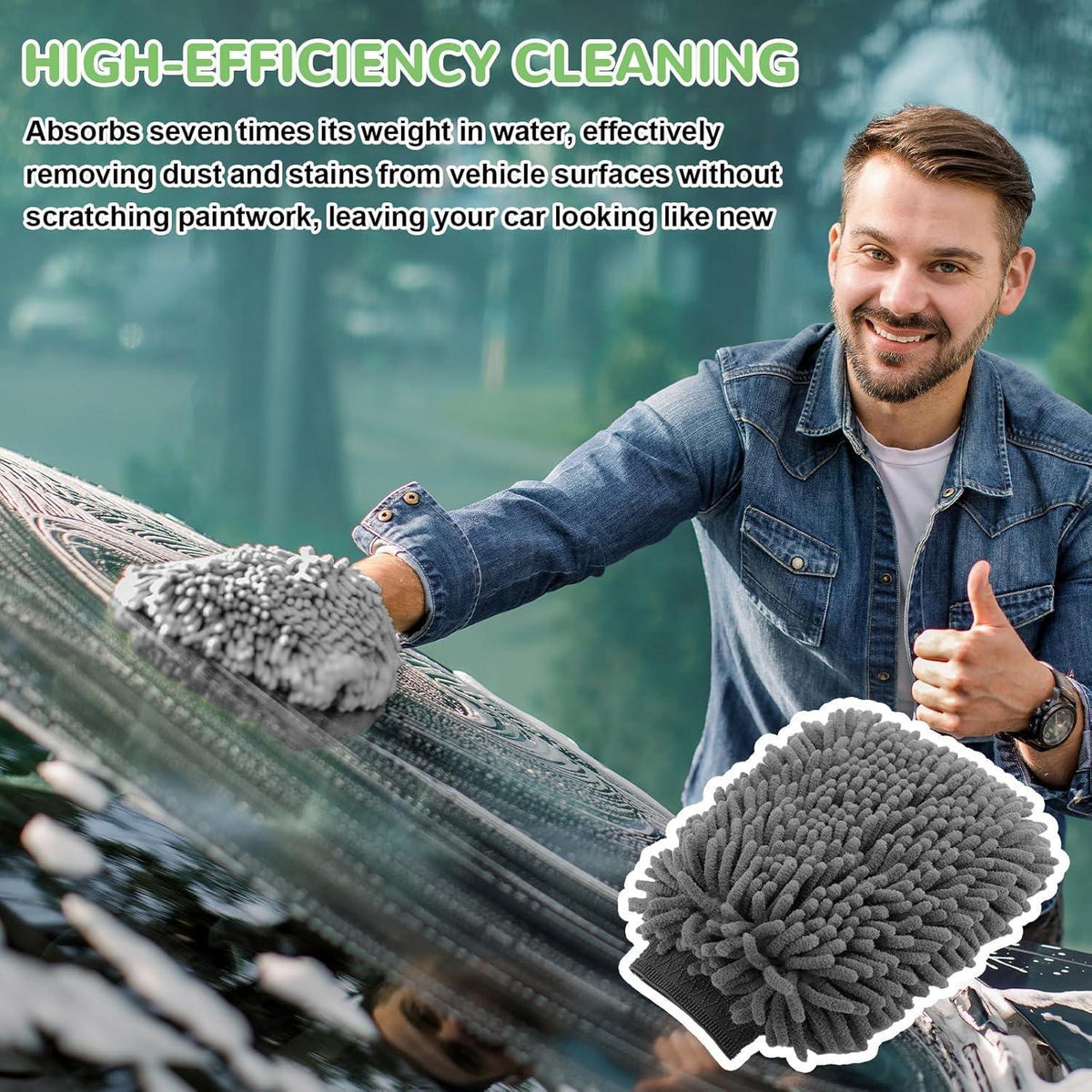 2x Mikrofaser Waschhandschuhe Auto – Kratzfrei & Vielseitig