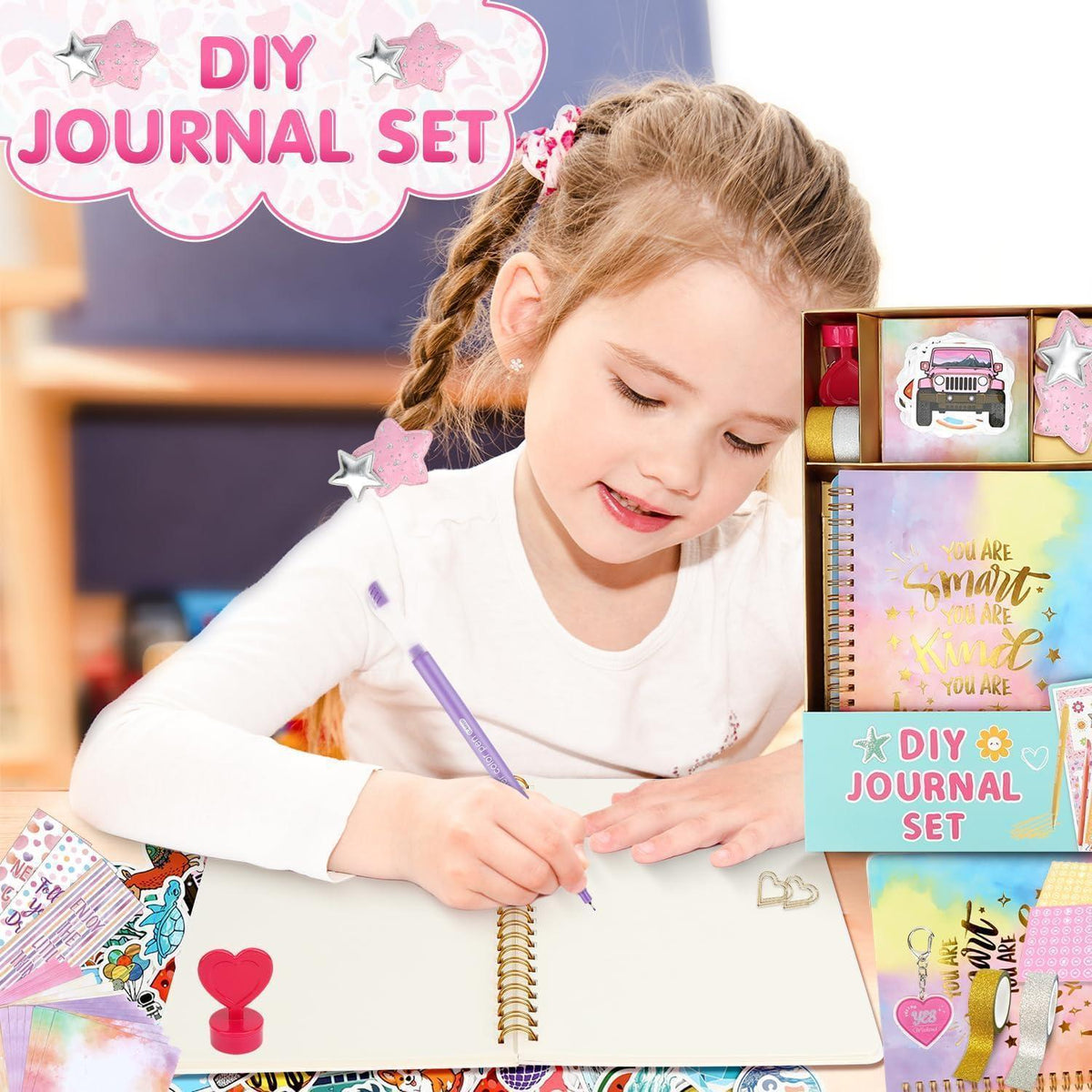 Tagebuch Set für Mädchen – Kreatives DIY Journal & Scrapbook