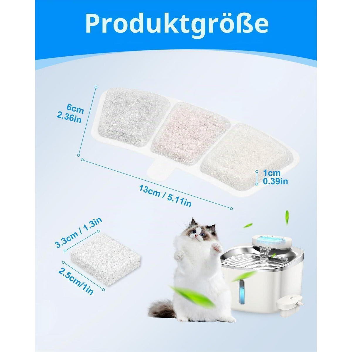Ersatzfilter für Oneisall Katzenbrunnen 3.5L – 24er Pack