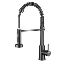 Küchenarmatur mit Pull-Down Sprüher, 360° drehbar, Schwarz