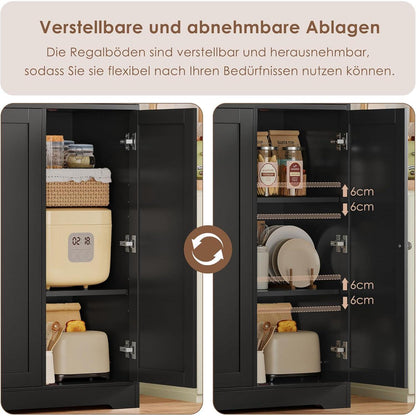 180 cm Küchenschrank mit 6 Türen & verstellbaren Böden