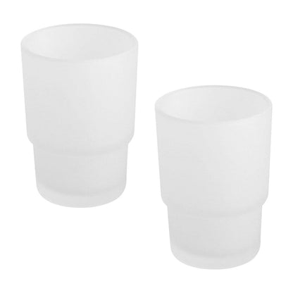2er Set Glas Zahnputzbecher Mattiert – Zahnbürstenhalter