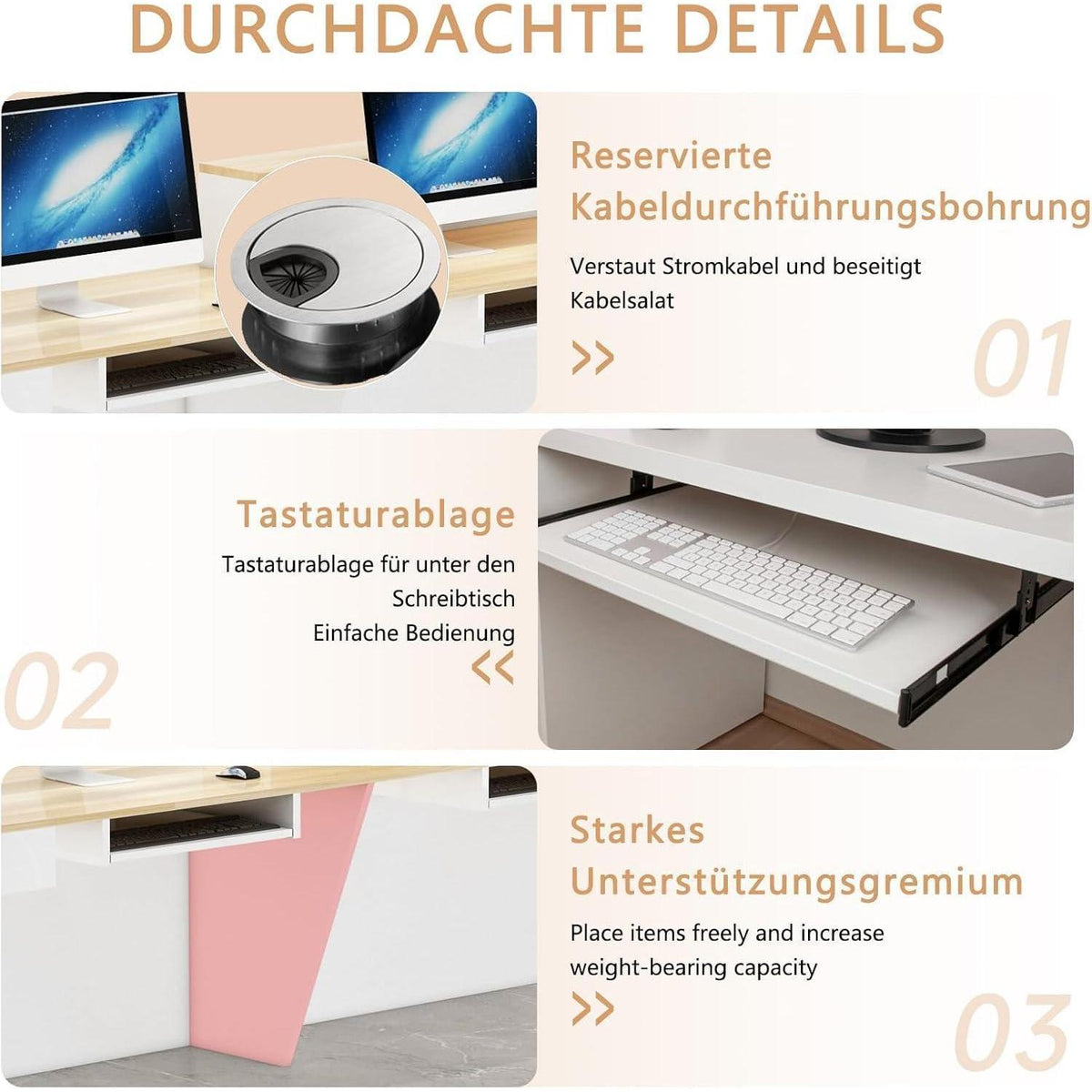 Moderne Empfangstheke | Rezeptionstresen Weiß 140x60x100cm