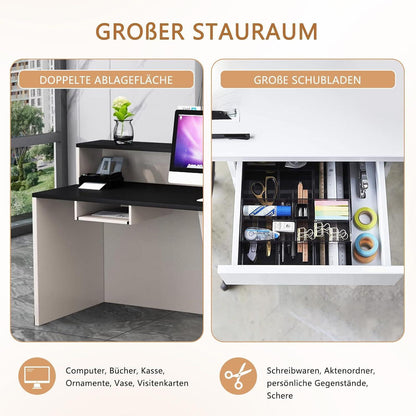 Moderne Empfangstheke | Rezeptionstresen Weiß 140x60x100cm