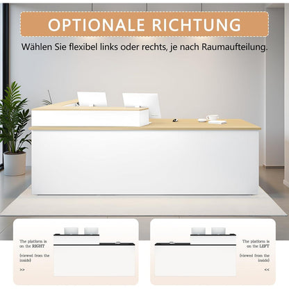 Moderne Empfangstheke | Rezeptionstresen Weiß 140x60x100cm