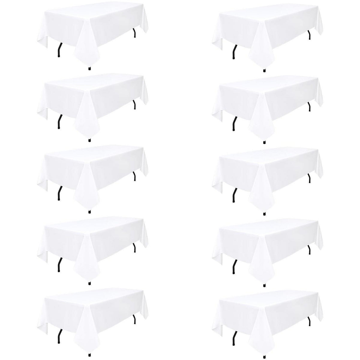 Weißes Tischläufer-Set 10er-Pack 153x260 cm | Rechteckig & Vielseitig