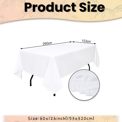 Weißes Tischläufer-Set 10er-Pack 153x260 cm | Rechteckig & Vielseitig