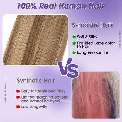 Echthaar Haarverlängerung Balayage Schokoladenbraun/Dunkelblond